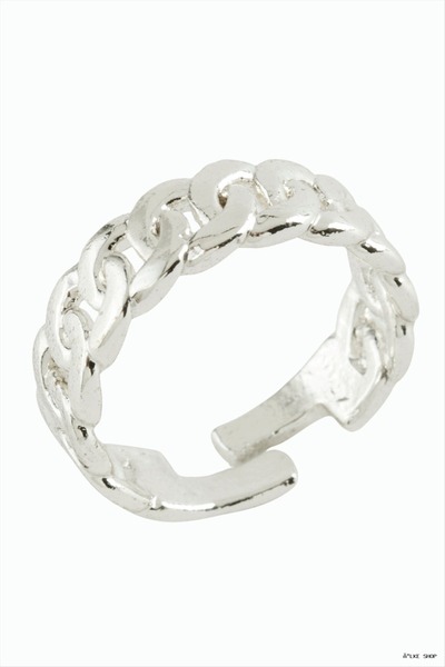 ZERO LAND Ilkestor Ir Shaped Metal Ring (202150) Silver Color