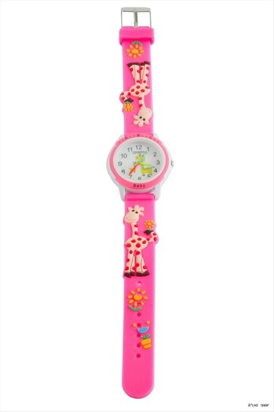 ZERO LAND ILKESTOR Giraffe Embossed Children's Wristwatch (225236) Pink