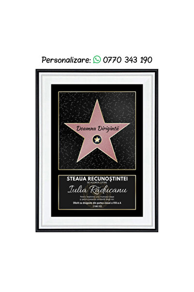 specialgift A4 Tablou Personalizat Steaua Recunoștinței - Absolvire