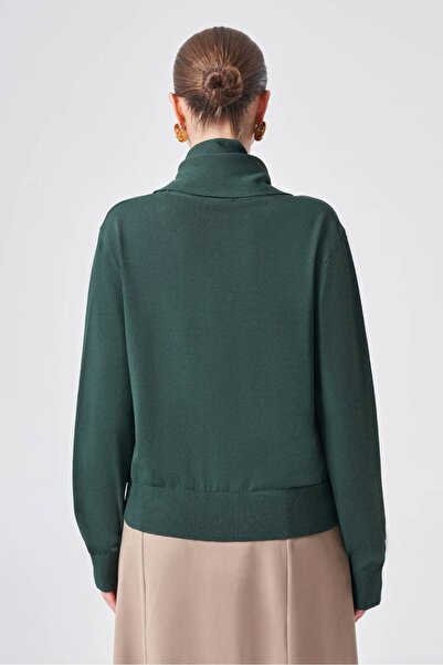 Nuss 604 Removable Shawl Collar Knitwear Cardigan Pine Green