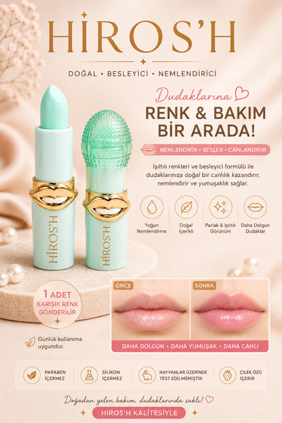 HİROS'H Dudak Renklendirici Sihirli Ruj ve Bakım Kremi Renklendirme ve Bakım ...