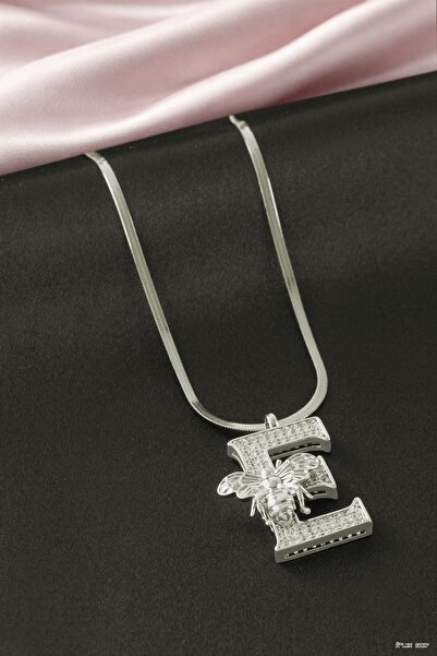 ZERO LAND Ilkestor Bee Zircon Stone Silver Color Lettered (202921) Steel Neck...