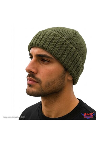 AXE SPORTSWEAR Winter Khaki Folded Thick Knitwear Knitted Fisherman Type Basi...