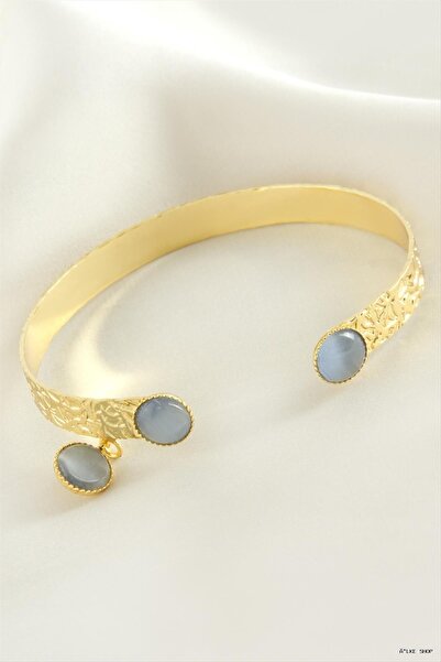 ZERO LAND Ilkestor Dangle Glass Stone Cuff Bracelet (204351) Blue
