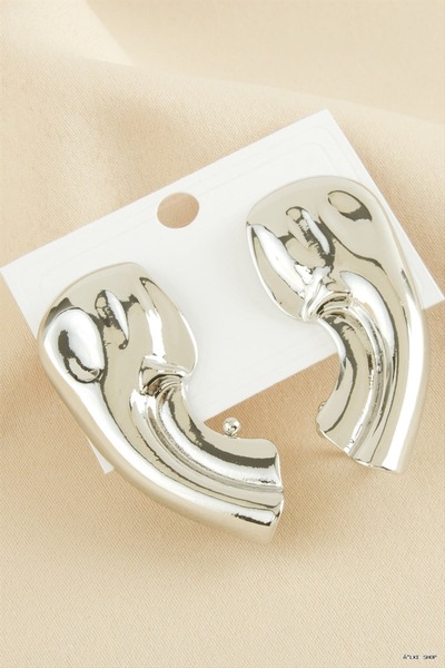 ZERO LAND Ilkestor Oval Zr Model Earrings (202352) Silver Color