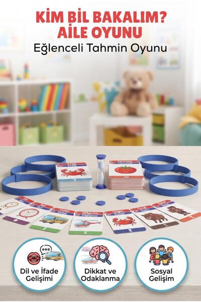 Tıfıl Toys Kim Bil Bakalım İngilizce-Türkçe 2-4 Kişilik Eğitici 74 Parça 50 K...