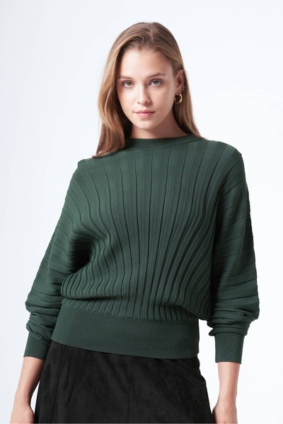 Nuss 202 Elastic Waist Tricot Sweater Pine Green