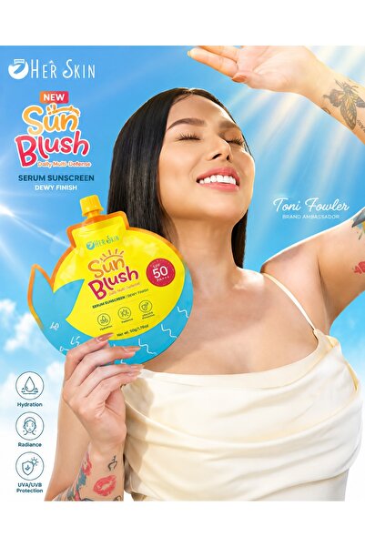 Her Skin كريم واقي من الشمس سن بلش SPF 50+ PA+++، سيروم متعدد الحماية للاستخد...