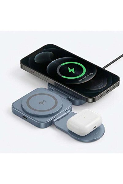 Generic 3-in-1 Magnetic Fast Wireless Charging Stand for Phones, Smartwatches...