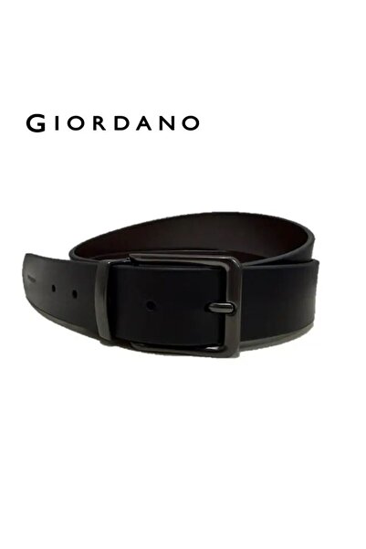 Giordano Men's Reversible Frame Buckle Leather Belt