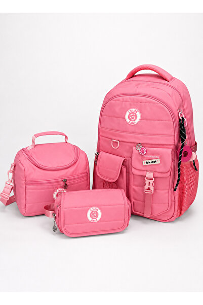 tiny wood Girls' Elementary School Bag 3-Piece Set Backpack Lunch Pencil Bag