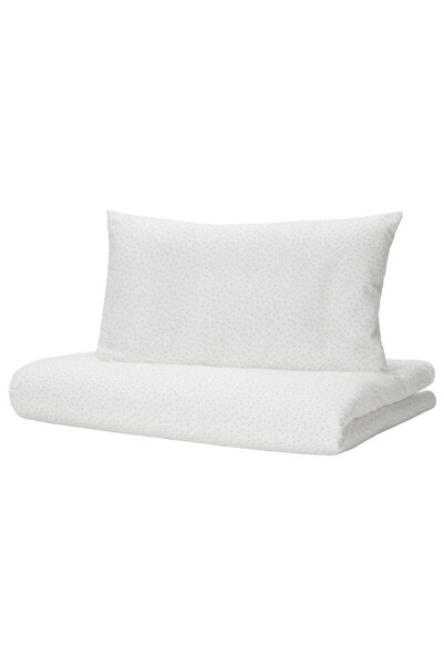 IKEA طقم سرير أطفال LEN، أبيض-رمادي، 110x125/35x55 سم
