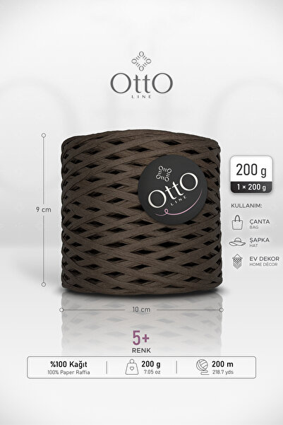 Otto Raffia • Dark Brown (G43) • 200 Gr/250 m • Paper Raffia Yarn • Bag, Hat,...