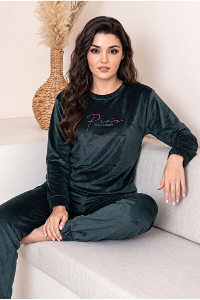 Star Fashion Pijama dama din catifea Premium, bluza cu maneca lunga si pantal...