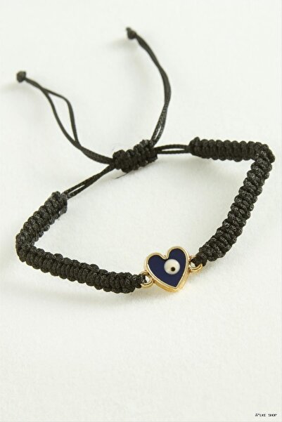 ZERO LAND Ilkestor Heart Macrame Rope (205548) Bracelet Black