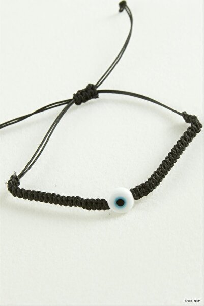 ZERO LAND Ilkestor Nazar Boncuk Macrame Cord (205631) Bracelet White