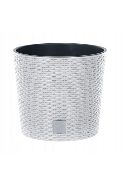 Solplant Ghiveci decorativ de flori, Prosperplast, Rato Round, rotund, alb, i...
