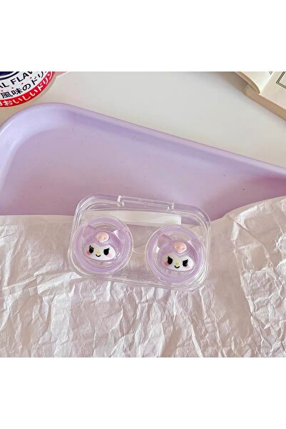 synshop Sevimli Kedi Kuromiii Desenli Kawaii Kontakt Lens Kutusu Kabı Seti Cı...