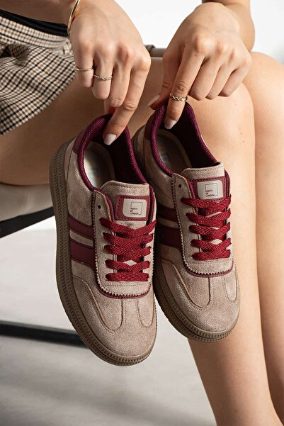 Kadın Süet Bağcıklı Günlük Sneaker Spor Ayakkabı
