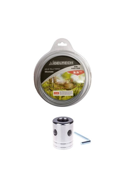 Secho Motorlu Tırpan Örümcek Başlık - Universal + Ibeltech 3.5 mm Çelik Telli...