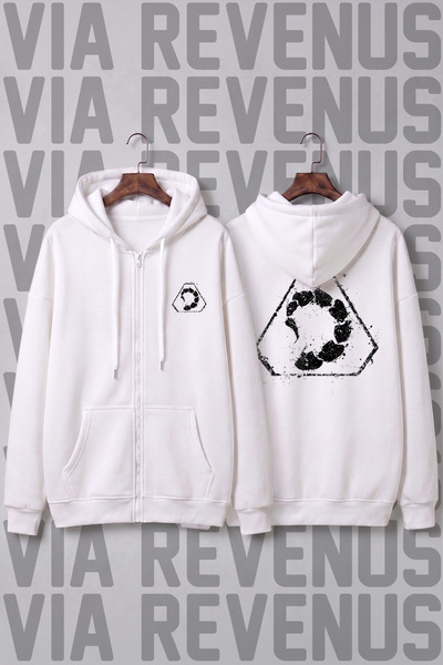 Vordevia Scorpion Printed Unisex Zippered Hooded Sweatshirt Cardigan