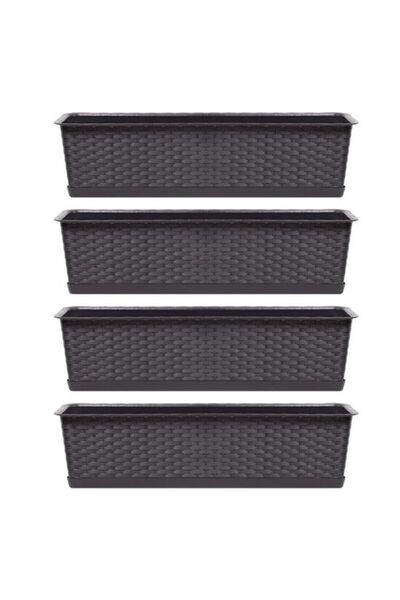 Solplant Set 4 jardiniere decorative, maro, 68.5x17.3x15 cm, Ratolla Case P