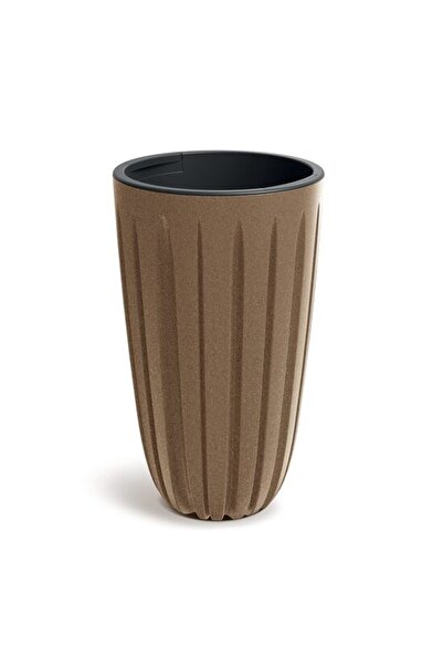 Solplant Ghiveci decorativ de flori, rotund, inalt, maro , 29x50 cm, 23/9 L, ...