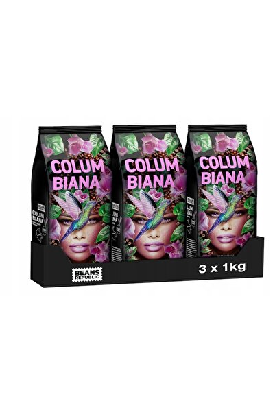 Beans Republic Columbiana Coffee Beans, 3 x 1kg