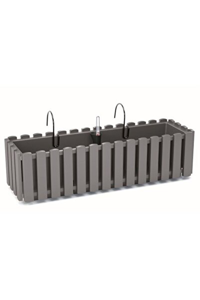 Solplant Jardiniera decorativa, suport metalic, sistem irigare, gri, 58x18x16...