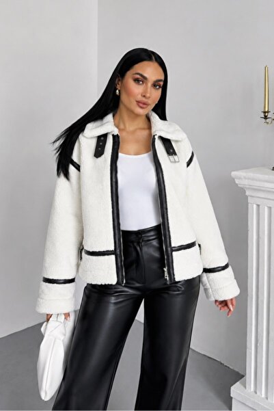 msm fashion Γυναικείο βελούδινο μπουφάν με κοντό φερμουάρ, διπλές τσέπες, ζών...