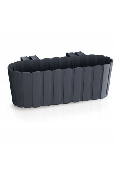 Solplant Jardiniera decorativa, suport plastic, antracit, 4.9 L, 38.3x21.2x13...