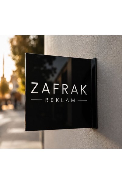 zafrakreklam Çift Taraflı Pleksi Yan Montaj Tabelası – Işıksız Dükkan, Butik,...