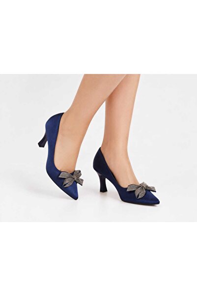 RİMARİS SHOES Taşlı fiyonklu saten topuklu ayakkabı