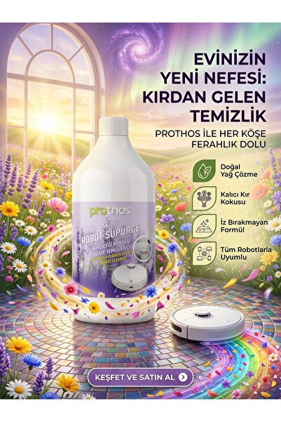 Prothos Robot Süpürge Deterjanı Kır Çiçeği Kokulu 1 LT – Robot Süpürge Temizl...