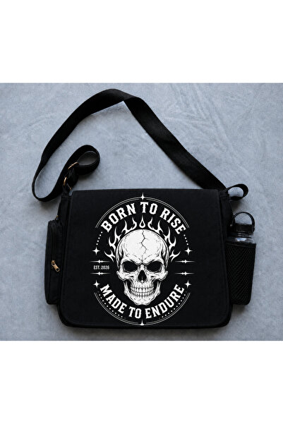 DEEFWEAR Τσάντα αγγελιοφόρου Unisex με στάμπα Born To Rise Skeleton / Τσάντα ...