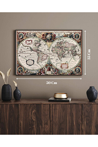 Genel Markalar Eski Dünya Haritası Kuşe Poster 35x50cm