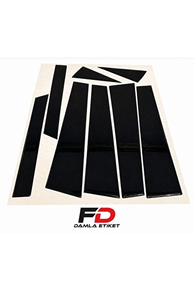 FD Damla Etiket Kia Ceed 2012-2018 Door Pillar Mahogany Finish Glossy Black D...
