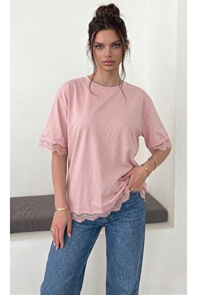Lufthimm Produs nou Tricou de damă model lejer cu detaliu din dantelă din mat...
