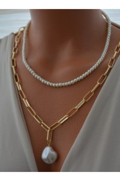 Stoneage Necklace - Gold Color -