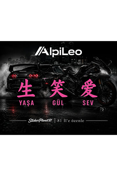 AlpiLeo Yaşa Gül Sev Sticker – Jdm Car Sticker – Decorative Vinyl Lettering S...