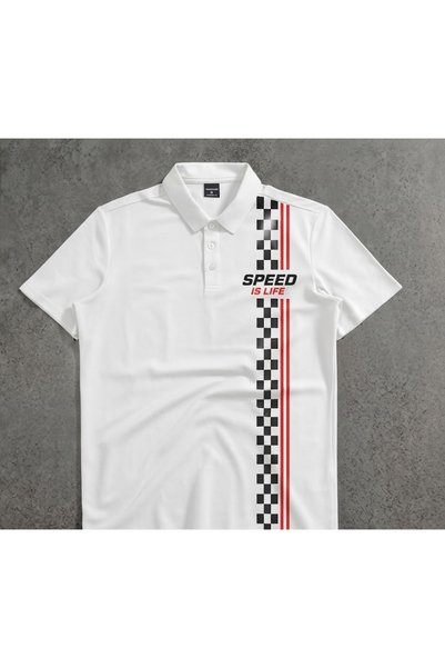 Urban Look Unisex Formula 1 Printed Polo Neck T-Shirt – Racing Themed Short S...