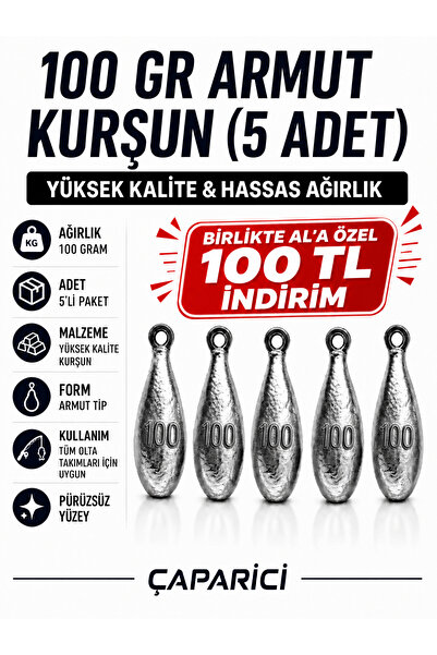 Caparici 100 gr Armut Dip Kurşunu 5 Adet Nazar Için Kurşun Kolay Eriyen Kurşun