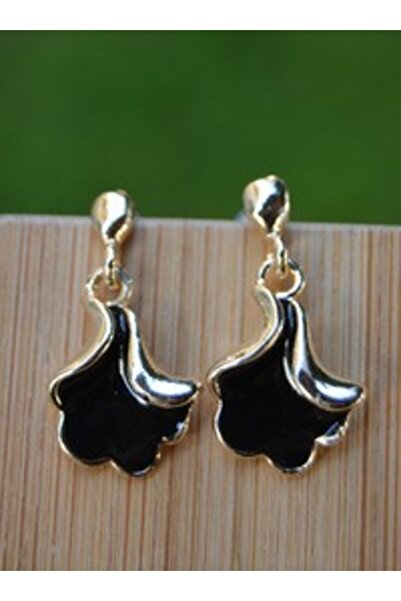 Stoneage Enameled azalea flower earrings - black -