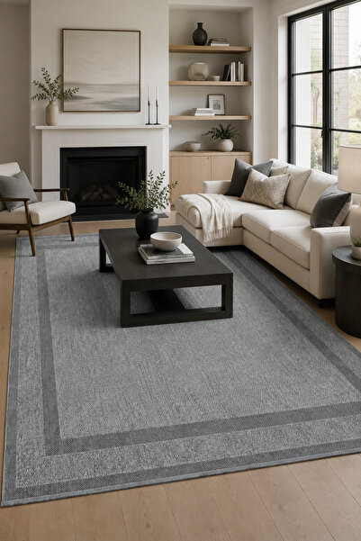 color halı Premium Renk Sisal Halı Çift Çerçeveli Kaymaz Kolay Temizlenir Yık...