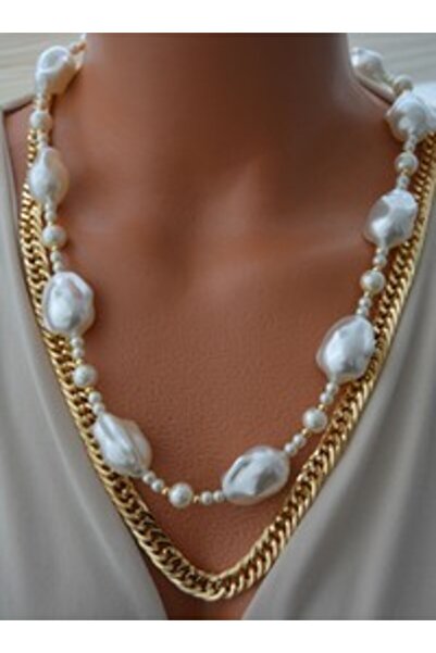 Stoneage Necklace - Gold Color -
