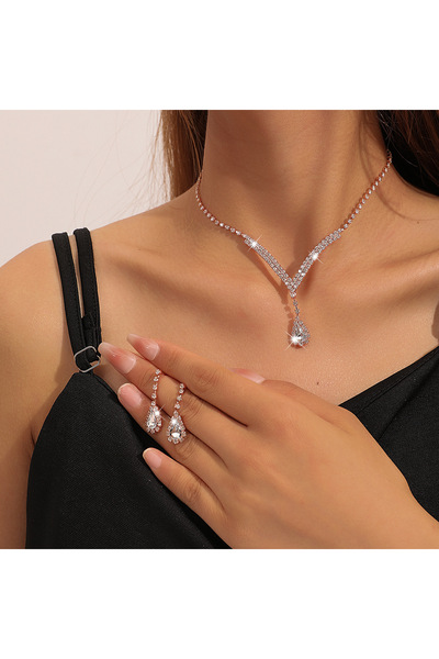 asc.home Damla model kolye küpe seti . Rosegold