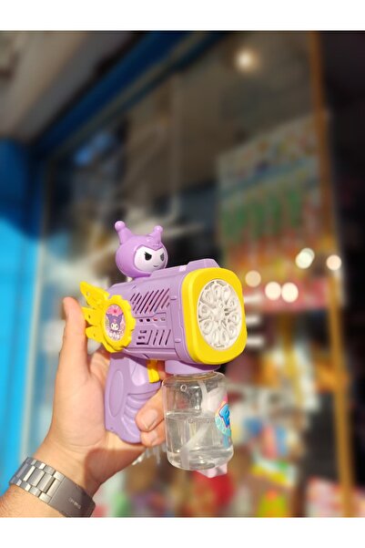 BlcBoutique Kuromi Figürlü Işıklı Pilli Baloncuk Tabancası Bubble Gun Çocuk O...