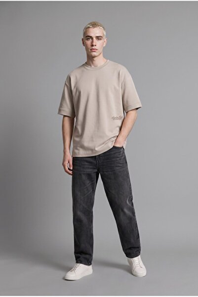 DeFacto Loose Fit Crew Neck Drop Shoulder Printed T-Shirt H4609Ax26Au