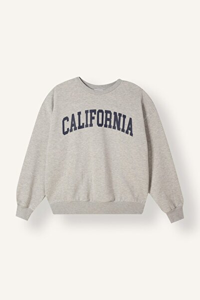 DeFacto Oversize Bisiklet Yaka Baskılı Sweatshirt I6357AX26AU