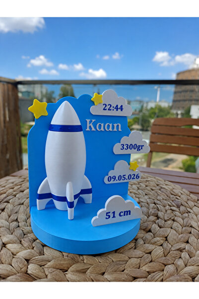 Genel Markalar Kişiye Özel Bebek Doğum Anı 3D Biblo – İsim ve Doğum Bilgileri...